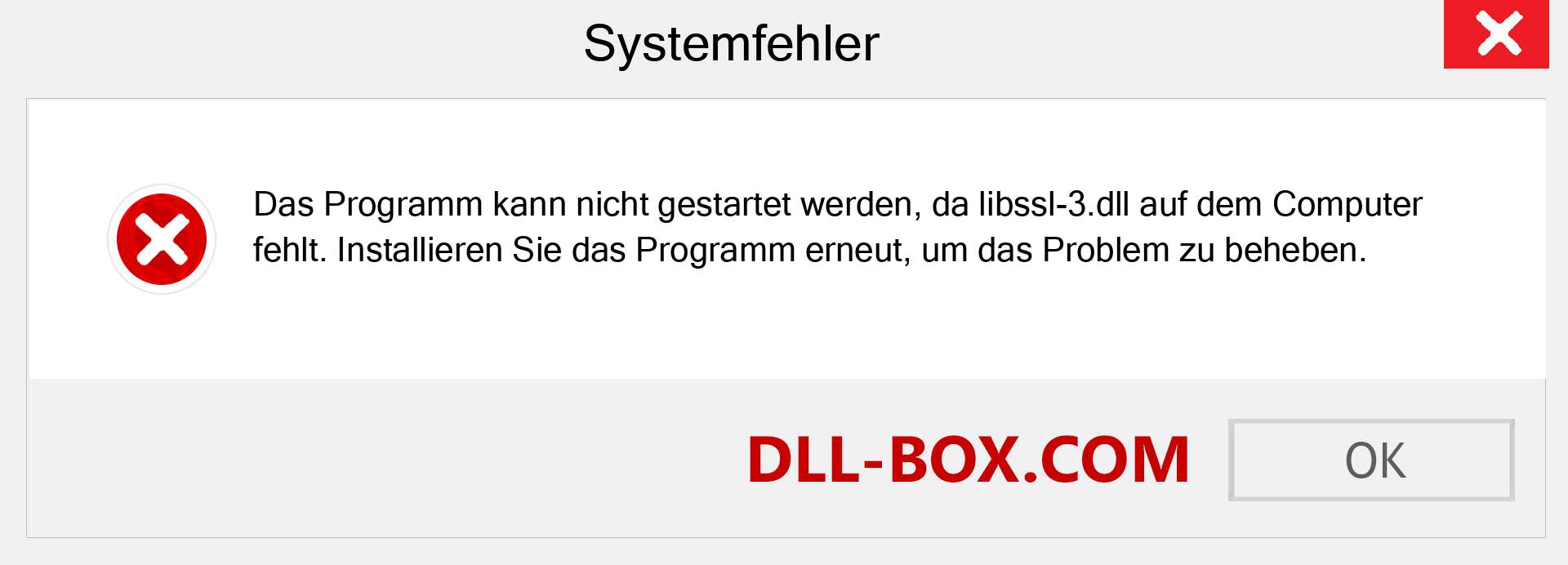 libssl-3.dll-Datei fehlt?. Download für Windows 7, 8, 10 - Fix libssl-3 dll Missing Error unter Windows, Fotos, Bildern