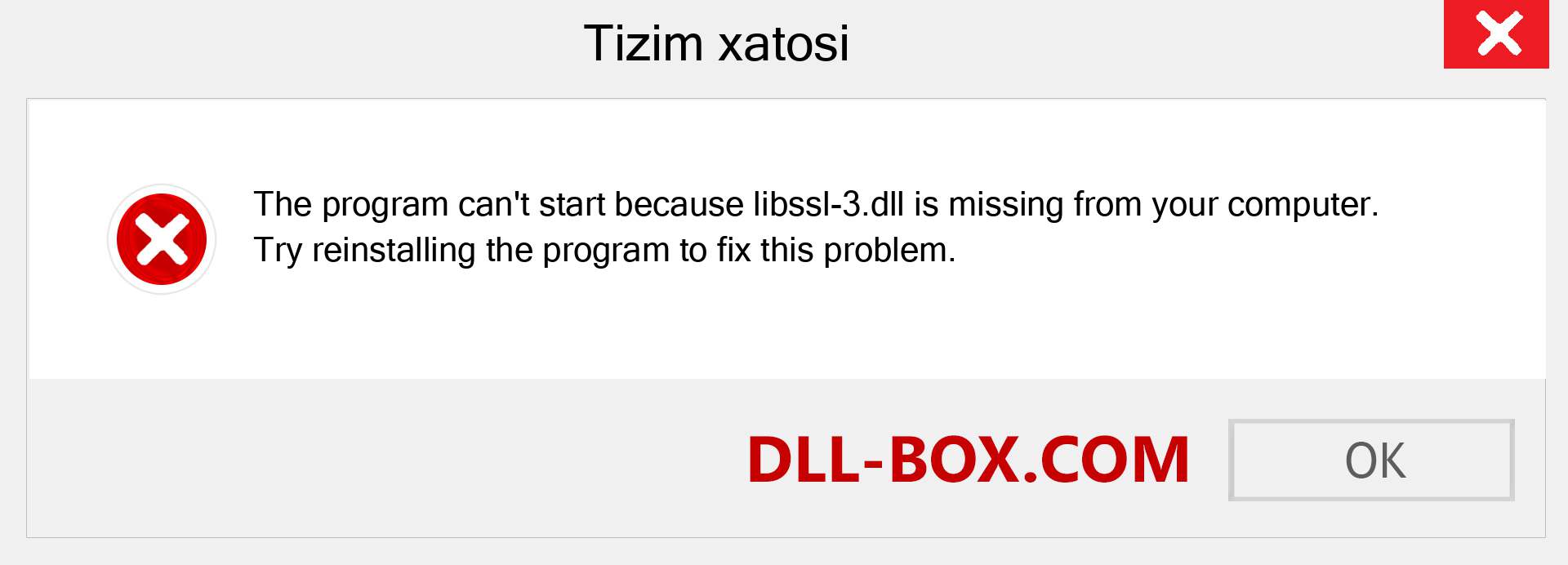 libssl-3.dll fayli yo'qolganmi?. Windows 7, 8, 10 uchun yuklab olish - Windowsda libssl-3 dll etishmayotgan xatoni tuzating, rasmlar, rasmlar